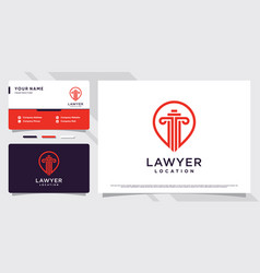 Lawyer Location Logo Design With Pin Concept