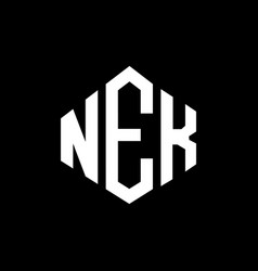 Nek Letter Logo Design With Polygon Shape