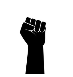 Raised Fist Icon Human Hand Up In Air