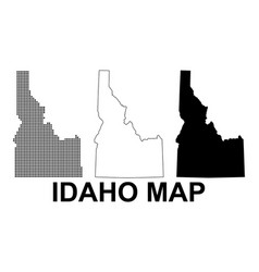 Set Of Idaho Map United States Of America Flat