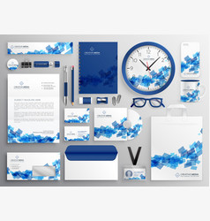 Abstract Blue Business Collateral Set Design