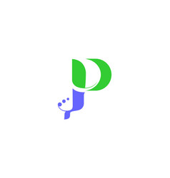 Typography P Twotone Color Eco Monogram Logo