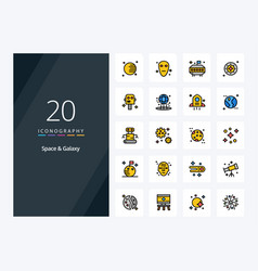 20 Space And Galaxy Line Filled Icon For