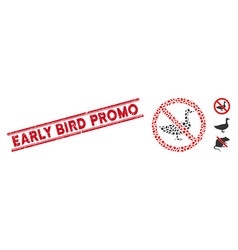 Distress Early Bird Promo Line Stamp With Collage