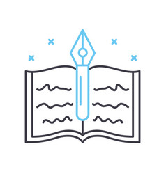 Classic Books Line Icon Outline Symbol