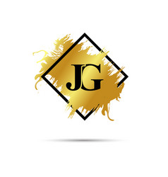 Gold Jg Logo Symbol Art Design