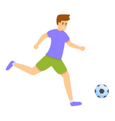 Kid Running Soccer Ball Icon Cartoon Style