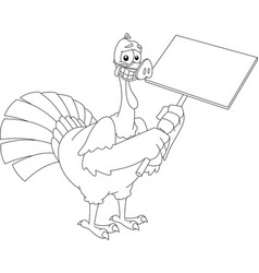 Outlined Scared Turkey Cartoon Characters