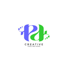 Typography Pd Twotone Color Eco Monogram Logo