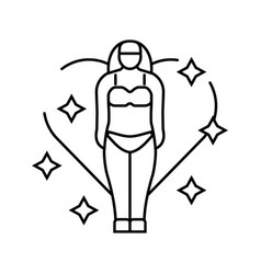 Body Positivity Feminism Woman Line Icon