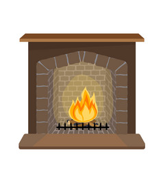 Fireplace Cozy Brown Burning Flat