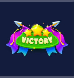 Game Victory Sign Banner Or Popup Window Badge