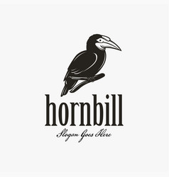 Vintage Hornbill Logo Design Hornbill Bird