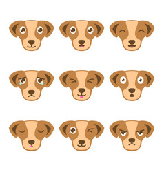 Dog Head Flat Icon Set Collection