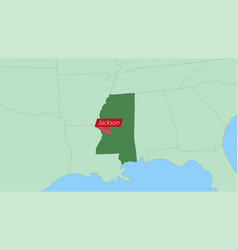 Map Of Mississippi With Pin Country Capital