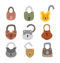 Padlock Vintage Set Cartoon