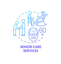 Senior Care Services Blue Gradient Concept Icon