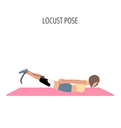 Young Woman Doing Locust Pose Yoga Workout