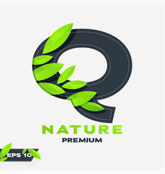 Alphabet Q Nature Leaves Logo