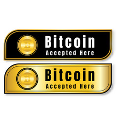 Bitcoin Cryptocurrency With Text Accepted Here