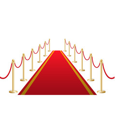 Red Carpet With Fencing Gold Bollards Template