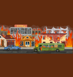 City On Fire Horizontal Background