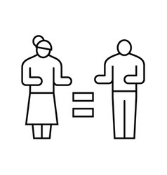 Women Equality Feminism Woman Line Icon