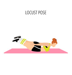 Young Woman Doing Locust Pose Yoga Workout