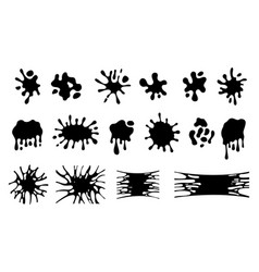 Black Blobs Dribbling Logo Shapes Drips And