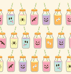 Halloween Party Shakes Drink Seamless Pattern