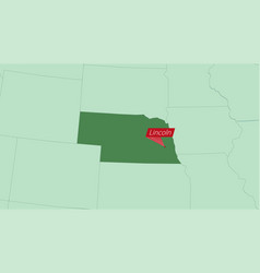 Map Of Nebraska With Pin Country Capital