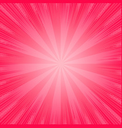 Pink Comic Background With Sunburst And Rays