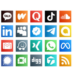 All In One Social Media Icon Set 20 Icons