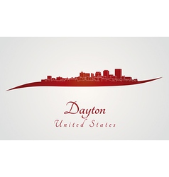 Dayton Skyline In Red