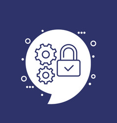 Lock And Gears Security Line Icon