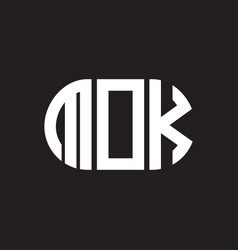 Mok Letter Logo Design On Black Background