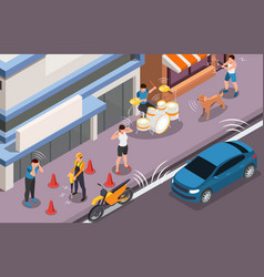 Noise Pollution Isometric Background