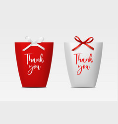 3d Realistic Red And White Paper Gift Bag