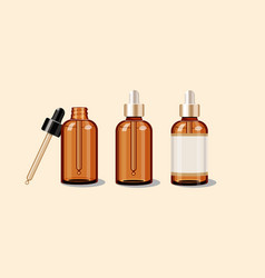 Brown Oil Droplet Bottle Mockup Set