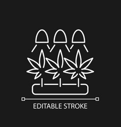 Cannabis Cultivation White Linear Icon For Dark