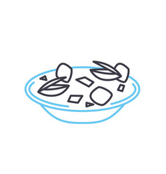 Clam Chowder Line Icon Outline Symbol