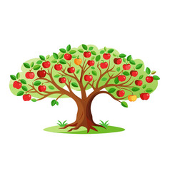 Apple Tree Outline Isolated Flat On White