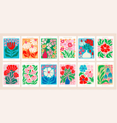 Groovy Floral Posters For Your Design Hand Drawn