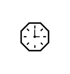 Octagonal Clock Icon Three Oclock Sign Eps Ten