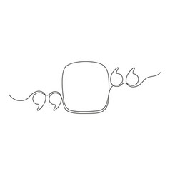 Quote Continuous Line In Square Speech Bubble