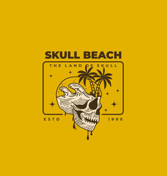 Vintage Skull With Beach On It