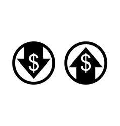 Us Dollar Down Icon Set