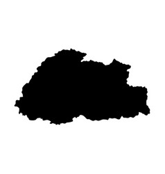 Bhutan Island Map Silhouette