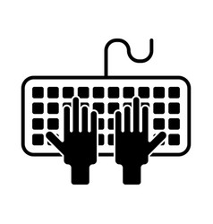 Keyboard And Hands Icon On White Background