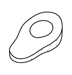 Pitted Cut Avocado Line Icon